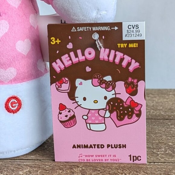 Sanrio Hello Kitty Valentines Day Animated Side Stepper Plush NWT - Picture 7 of 8